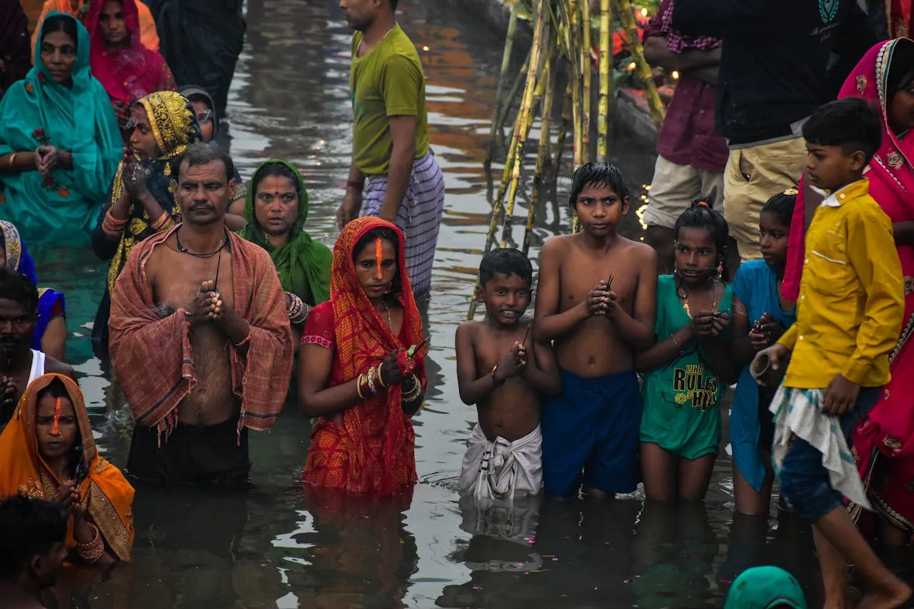 Group Standing in Water